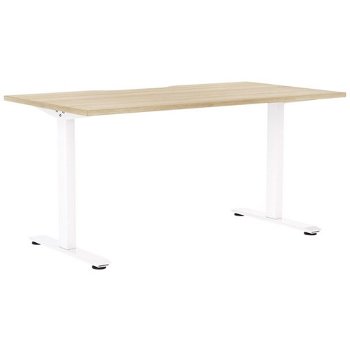 Klever Single User Desk Scallop Top 1500mm Classic Oak/White