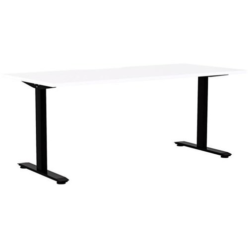 Klever Single User Desk Scallop Top 1800mm Snowdrift/Black