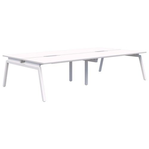 Accent Balance Angle 4 Pod Desk 1200x800mm Snowdrift/White