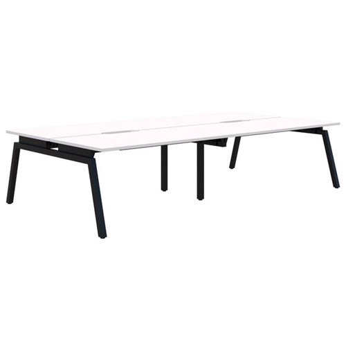 Accent Balance Angle 4 Pod Desk 1200x800mm Snowdrift/Black
