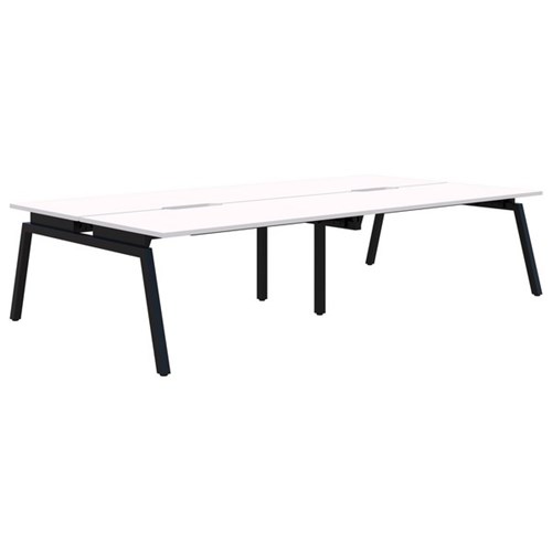 Accent Balance Angle 4 Pod Desk 1800x800mm Snowdrift/Black