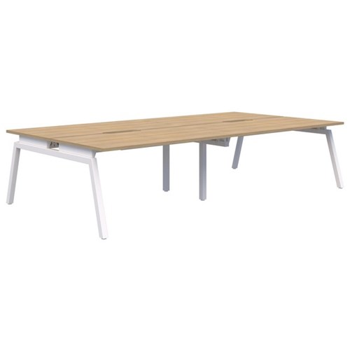 Accent Balance Angle 4 Pod Desk 1800x800mm Classic Oak/White