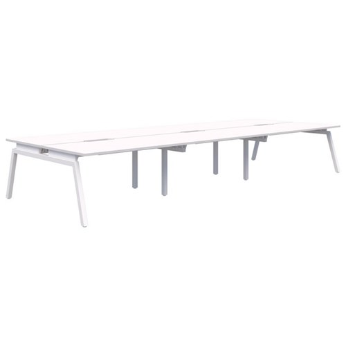 Accent Balance Angle 6 Pod Desk 1200x800mm Snowdrift/White