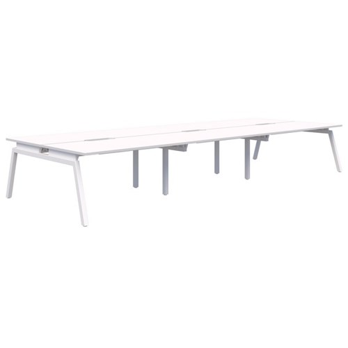 Accent Balance Angle 6 Pod Desk 1800x800mm Snowdrift/White