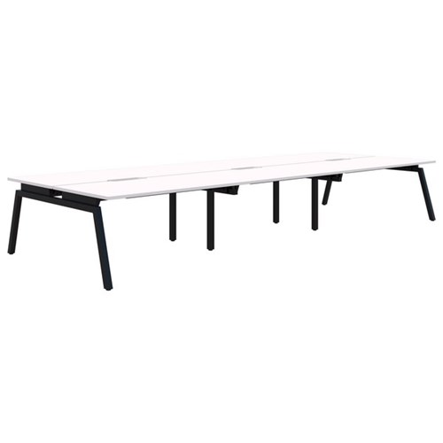 Accent Balance Angle 6 Pod Desk 1800x800mm Snowdrift/Black