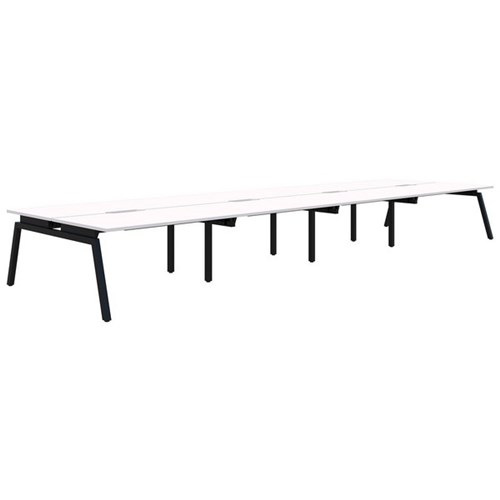 Accent Balance Angle 8 Pod Desk 1500x800mm Snowdrift/Black