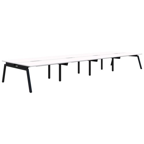 Accent Balance Angle 8 Pod Desk 1800x800mm Snowdrift/Black