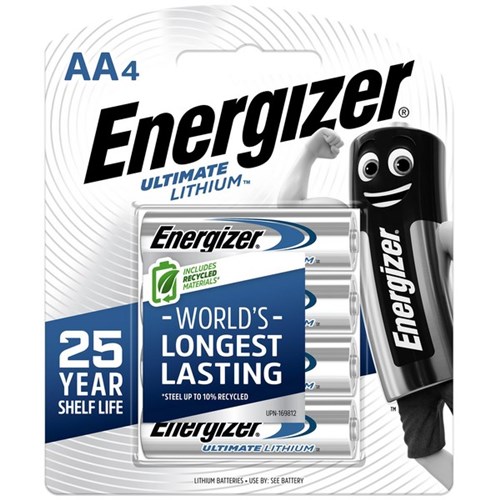 Energizer Ultimate Lithium AA Batteries, Pack of 4