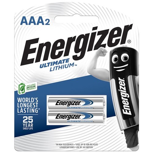 Energizer Ultimate Lithium AAA Batteries, Pack of 2
