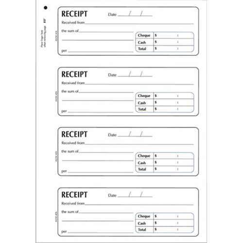 Collins A5/4DL Receipt Book FSC NCR Duplicate Set of 400