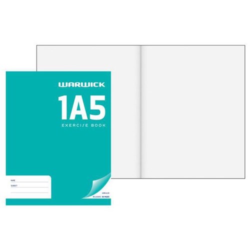 Warwick 1A5 Exercise Book Unruled 40 Leaves