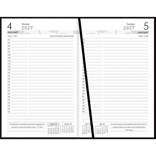 Collins 81A 1/2 Hour Appointment Diary 125x195mm 1 Day Per Page 2027 Black