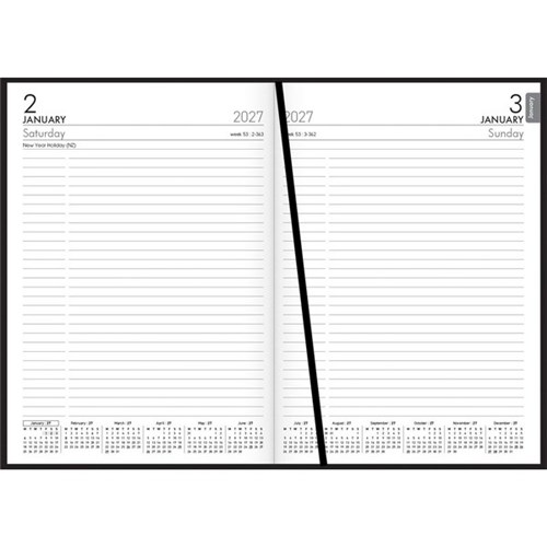 Collins A51E Executive Diary A5 1 Day Per Page 2027 Black