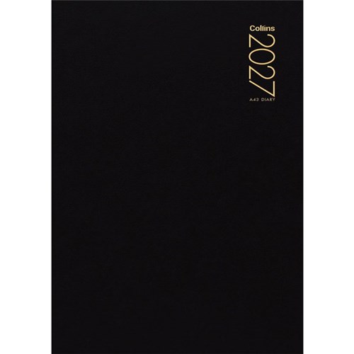 Collins A43 Diary A4 Week To View 2027 Black
