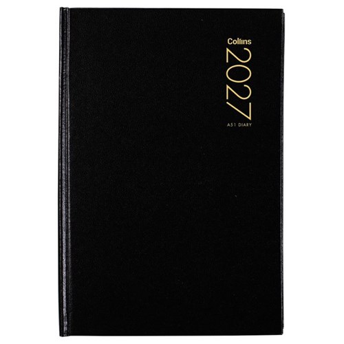 Collins A51 Diary A5 1 Day To A Page 2027 Black