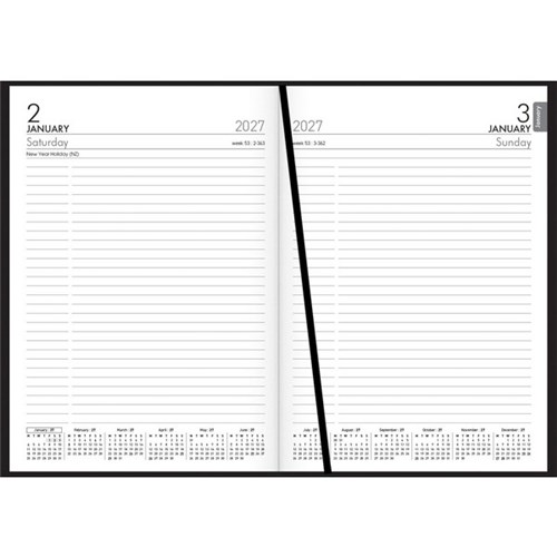 Collins A51 Diary A5 1 Day To A Page 2027 Black