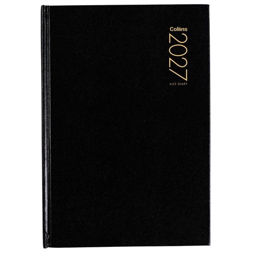 Collins A53 Diary A5 Week To View 2027 Black