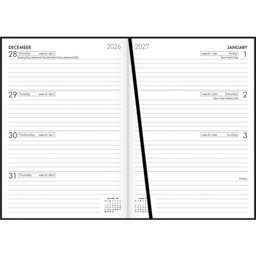 Collins A53 Diary A5 Week To View 2027 Black