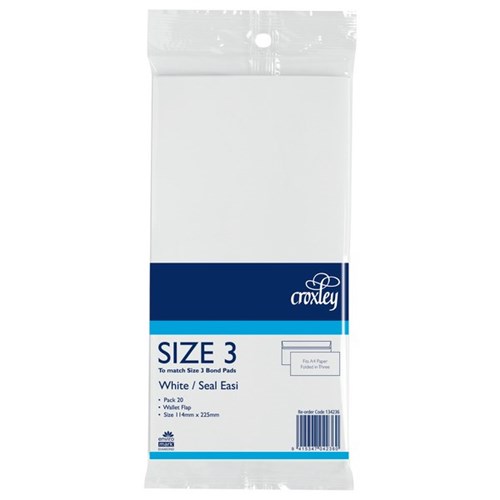 Croxley E20E Envelope Seal Easi White 114x225mm, Pack of 20