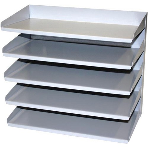 Winmac Document Tray Rack 5 Tier Stone Grey