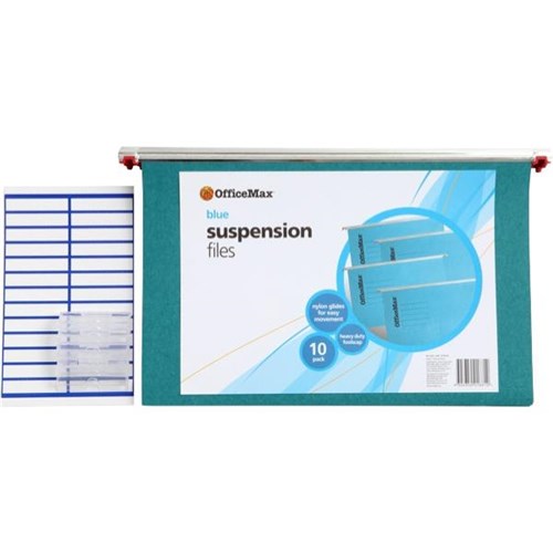 OfficeMax Suspension File Foolscap Blue, Pack of 10