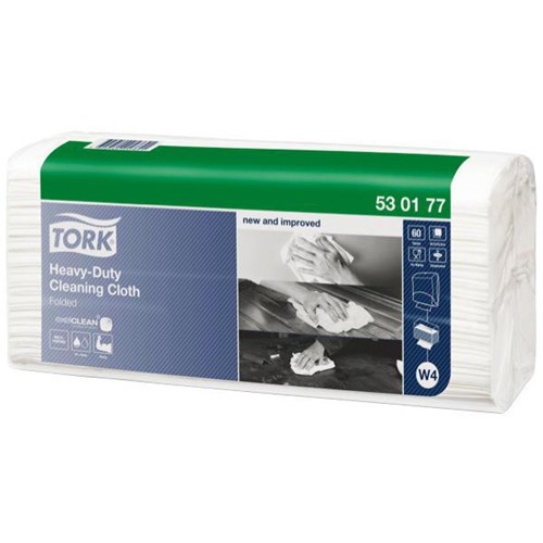 Tork 530 Multipurpose Cloths 640 x 355mm White 530177, Pack of 60