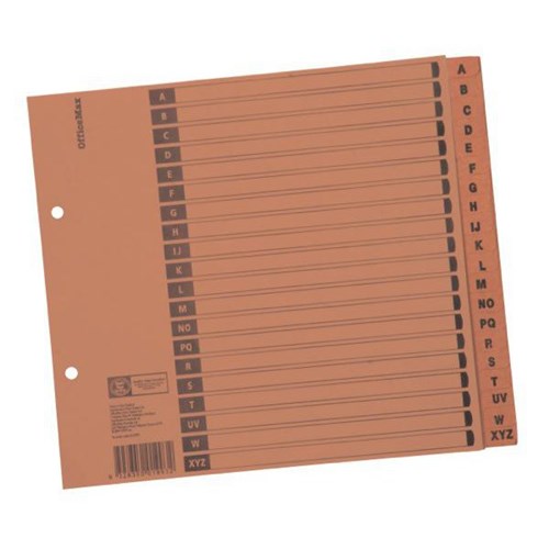 OfficeMax Index Dividers 20 Tab A-Z Lever Arch Manilla