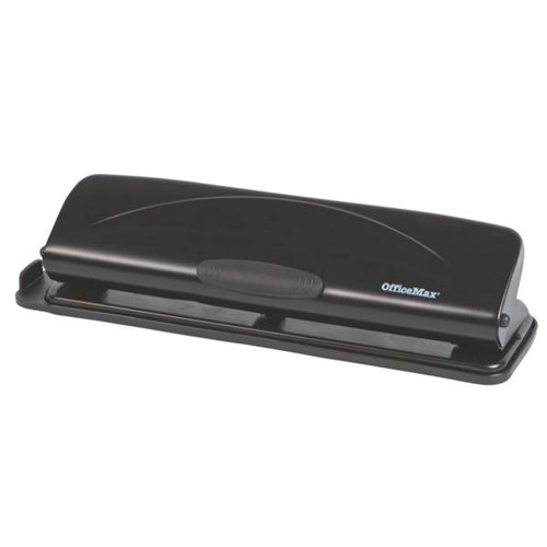 OfficeMax Fixed 3 Hole Punch 10 Sheet Black