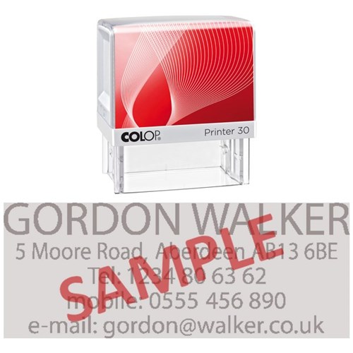 Colop L30 Custom Made Stamps 47x18mm Complete With Rubber Die