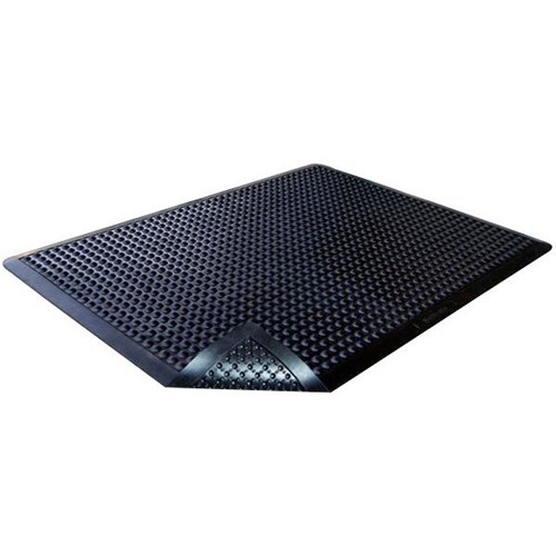 O-Zone Anti-Fatigue Mat Domed Rubber Black 1195x905x16mm