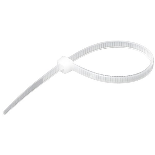 Plastic Cable Ties 2.5x200mm Natural, Pack of 100