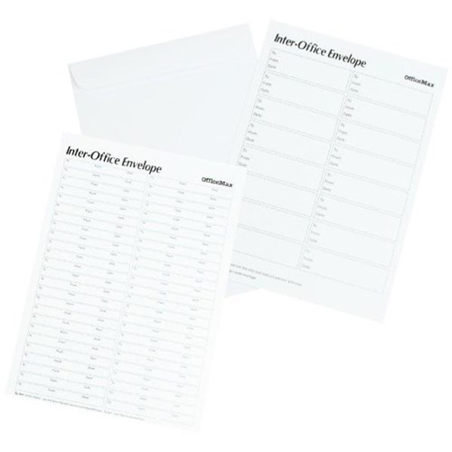 OfficeMax C4 Inter-Office Envelopes 16 Entries White, Box of 250