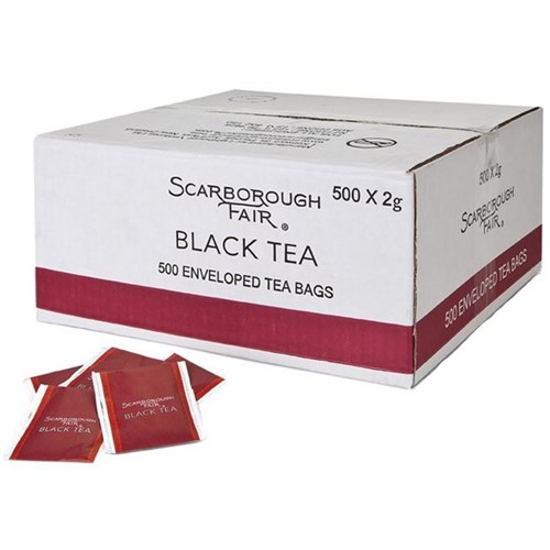 Scarborough Fair Fairtrade Black Ceylon Enveloped Tea Bags, Box of 500