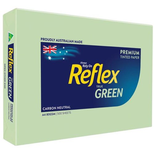 Reflex A4 80gsm Green Colour Copy Paper, Pack of 500