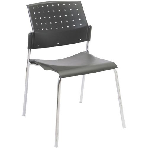 550 Guest Chair Heavy Duty Chrome Frame Black