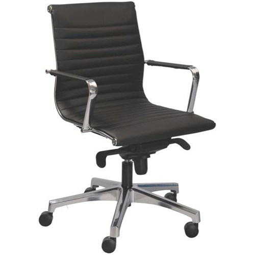 Contempo Executive Chair With Arms Mid Back Black