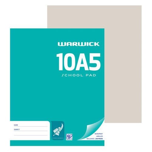 Warwick 10A5 Newsprint Pad Unruled 100 Leaves