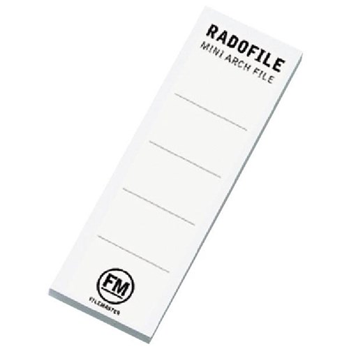 FM Radofile Mini Lever Arch File Spine Labels Pack of 20