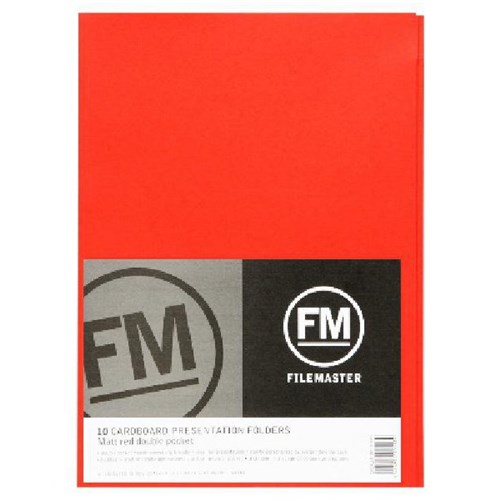 FM Presentation Folder 2 Pocket Matt Red, Pack of 10