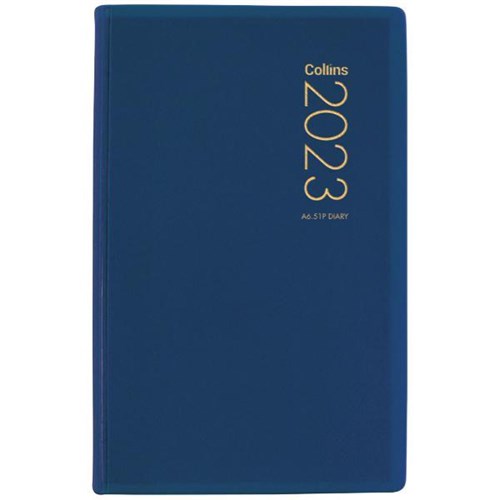 Collins A6.51P Pocket Diary 1 Day To A Page 2023 Blue