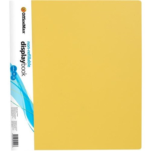 OfficeMax A4 Display Book 20 Pocket Yellow