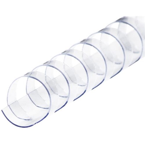 25mm Plastic Binding Coils 21 Ring Clear, Pack of 50