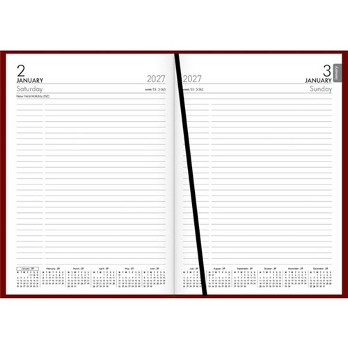 Collins A51 Diary A5 1 Day To A Page 2027 Red