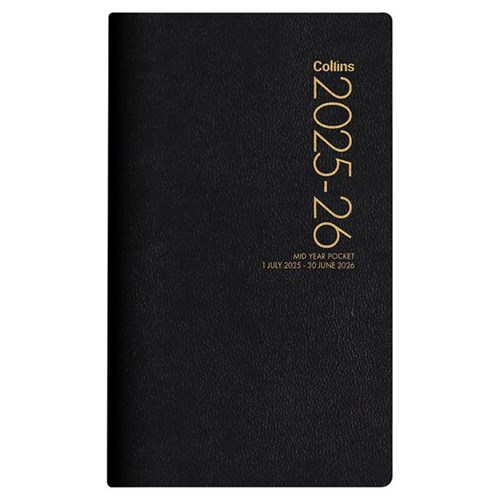 Collins Pocket Mid Year Diary Week To View 1 July 2025 to 30 June 2026 Black