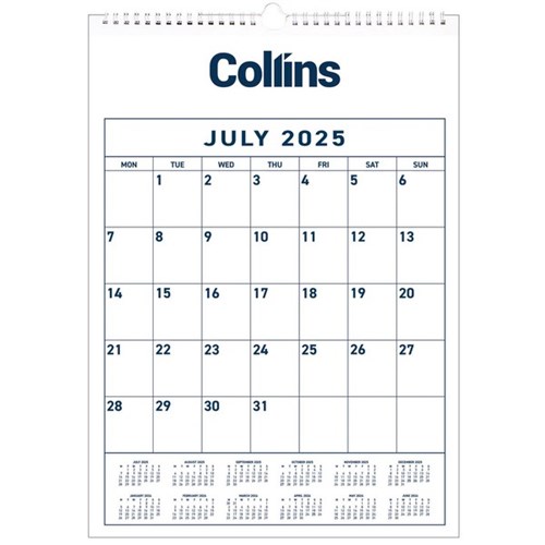Collins Month to View Mid Year Calendar 1 July 2025 to 30 June 2026