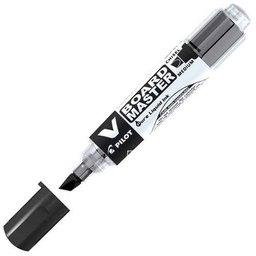 Pilot V Board Master Black Refillable Whiteboard Marker Chisel Tip