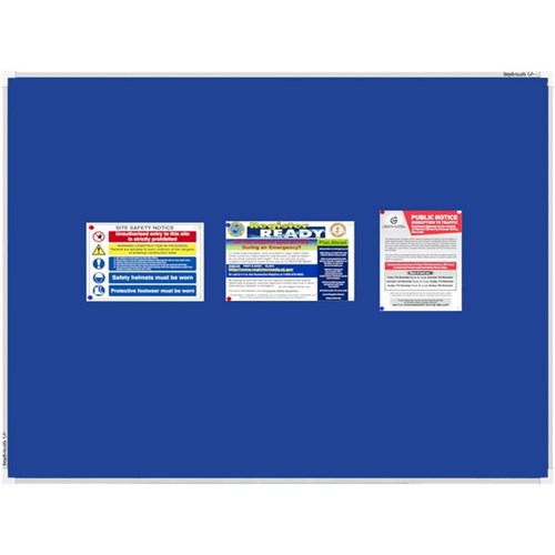 Boyd  Pinboard Aluminium Frame 1200x1800mm Blue Fabric
