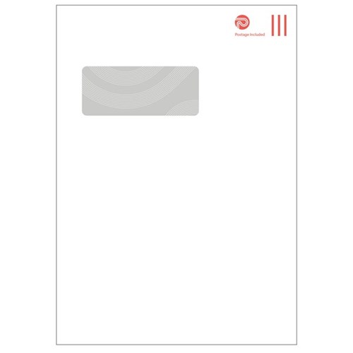 NZ Post C4 Postage Paid Window Envelopes Seal Easi White BSP41, Box of 250