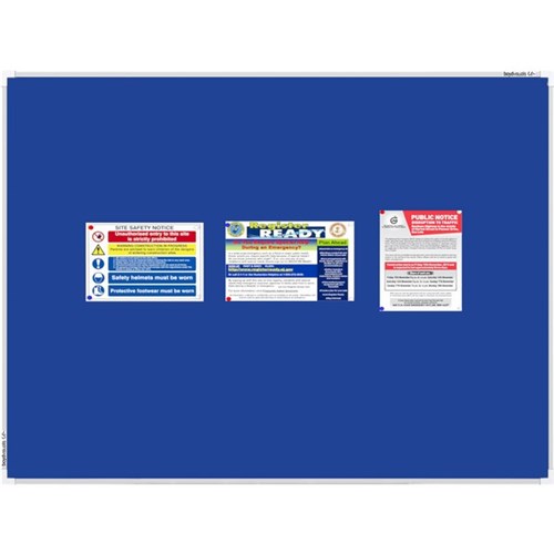 Boyd  Pinboard Aluminium Frame 600x900mm Blue Fabric