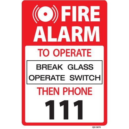 Fire Alarm Safety Sign 230x300mm